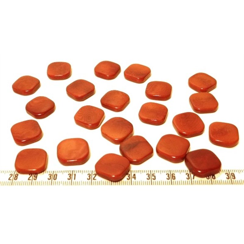 Tagua carre 15mm marron
