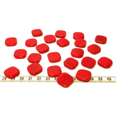 Tagua carre 15mm rouge