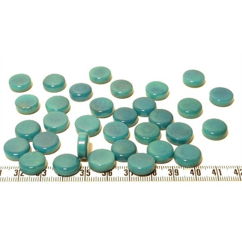Tagua disque 13mm bleu x1