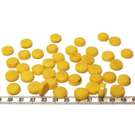 Tagua disque 13mm jaune x1