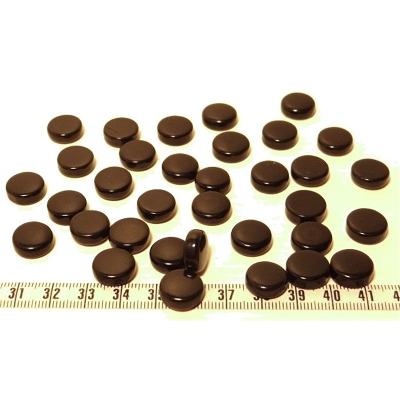 Tagua disque 13mm noir x1