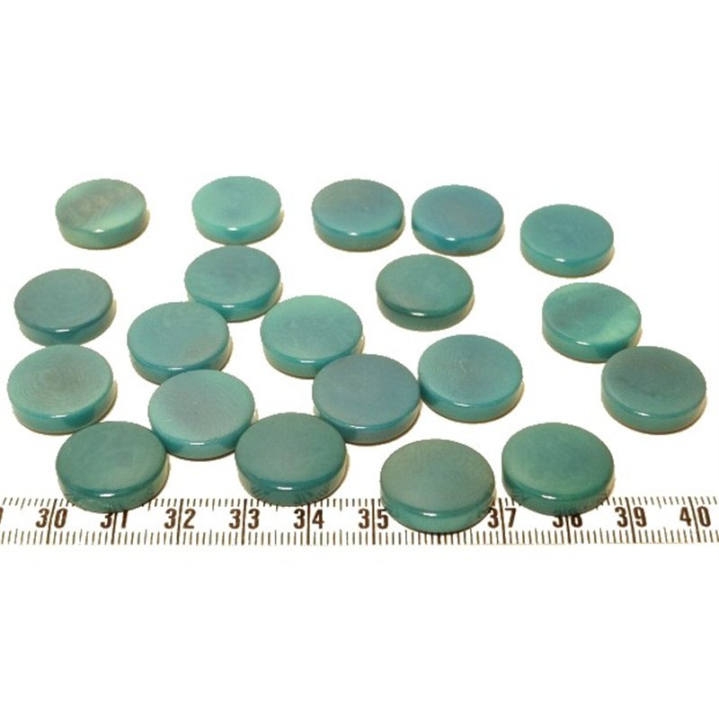 Tagua disque 19mm bleu x1