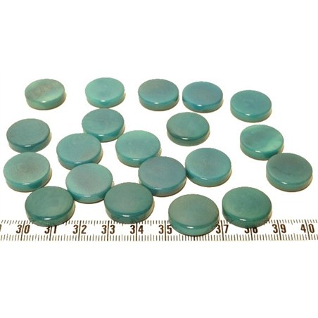 Tagua disque 19mm bleu x1