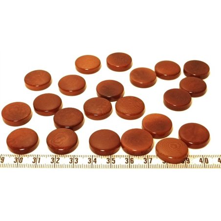 Tagua disque 19mm marron x1