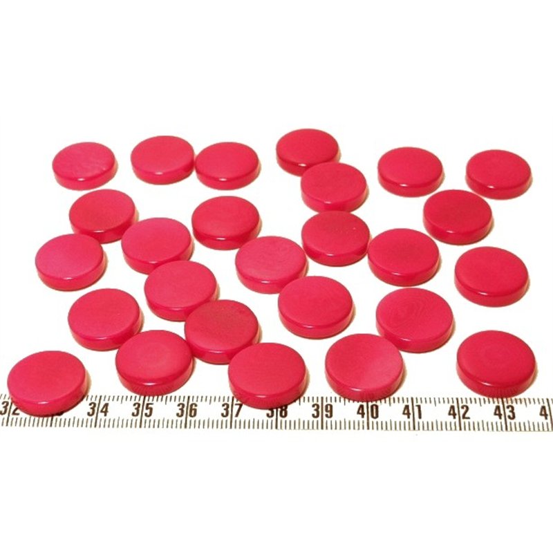 Tagua disque 19mm rose x1