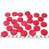 Tagua disque 19mm rose x1