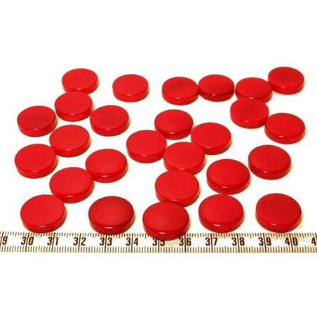 Tagua disque 19mm rouge x1
