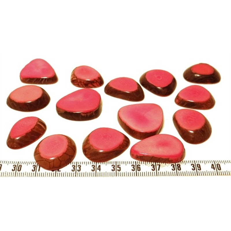 Tagua lame épaisse petite rose x1