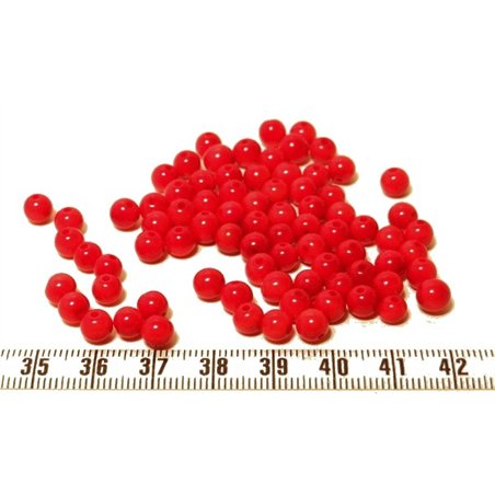 Tagua perle  5mm rouge