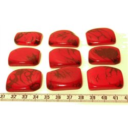 Tagua plaque  marbrée rouge