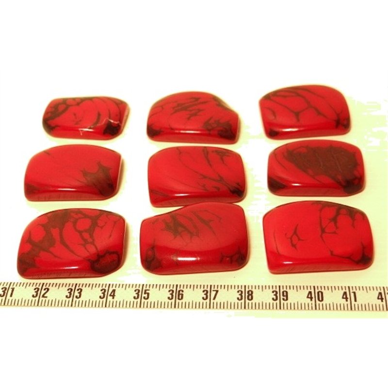 Tagua plaque  marbrée rouge