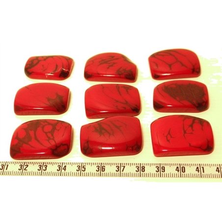 Tagua plaque  marbrée rouge