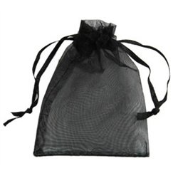 Pochette Organza noir 12x16cm