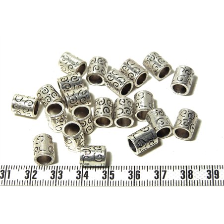 Intercalaire cylindre style tibétain argent