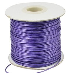 Fil polyester ciré 1mm violet x 1m