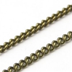Chaîne torsadée 1mm bronze x 1m