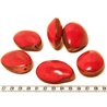 Tagua graine bombée rouge x1