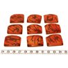 Tagua plaque  marbrée orange