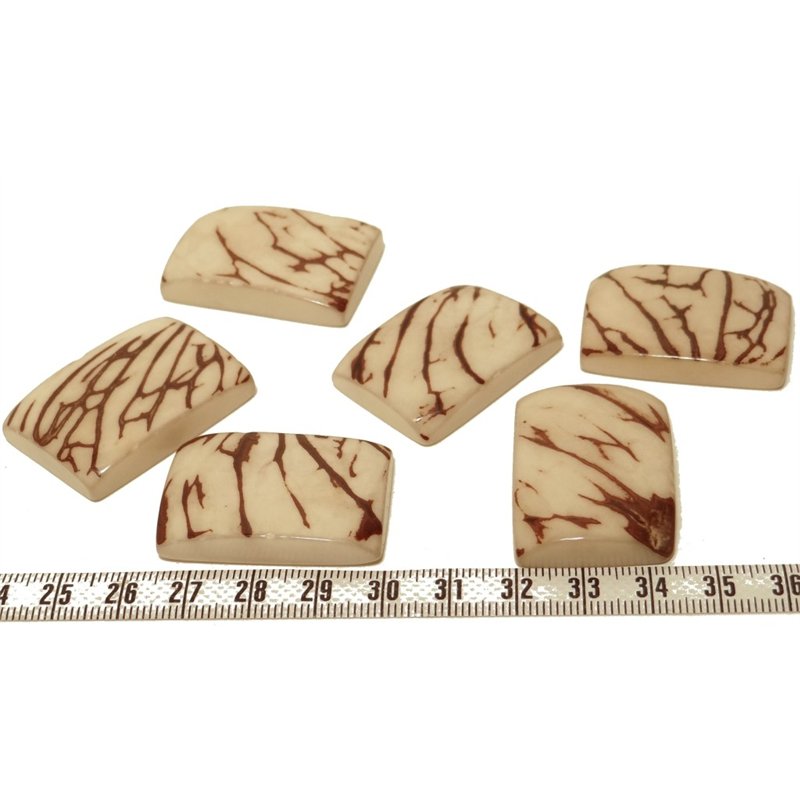 Tagua plaque  marbrée blanc