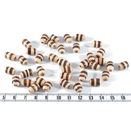 Coco olive 10mm blanc/marron