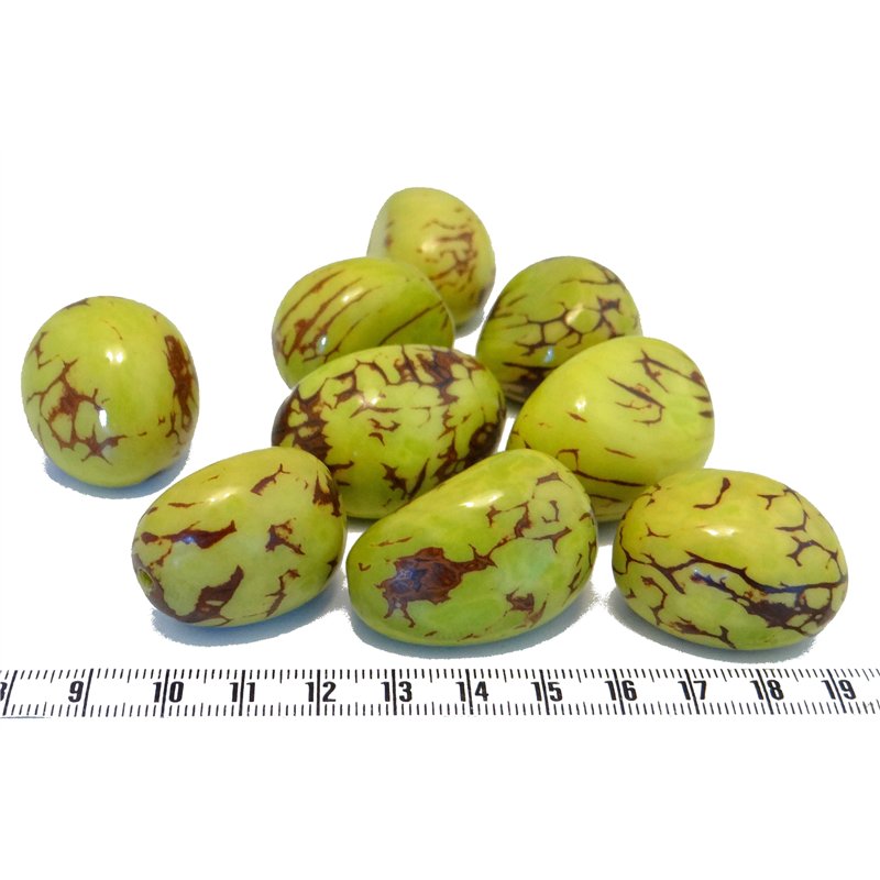 Tagua graine marbrée 3 cm vert